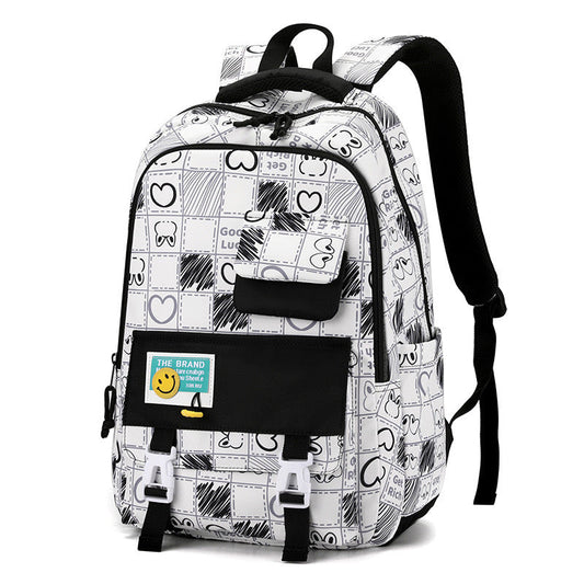 Black New High School Student School Backpack 1370 GALAXY BAGS