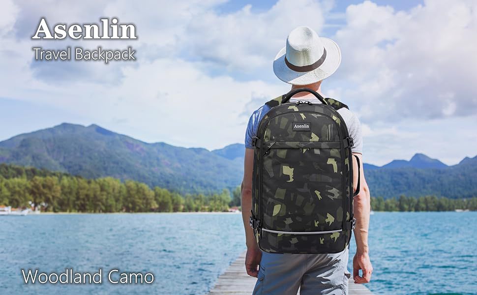 Asenlin 40L Travel Backpack for Women Men 17 Inch Laptop Backpack Flight Approved Luggage Carry On