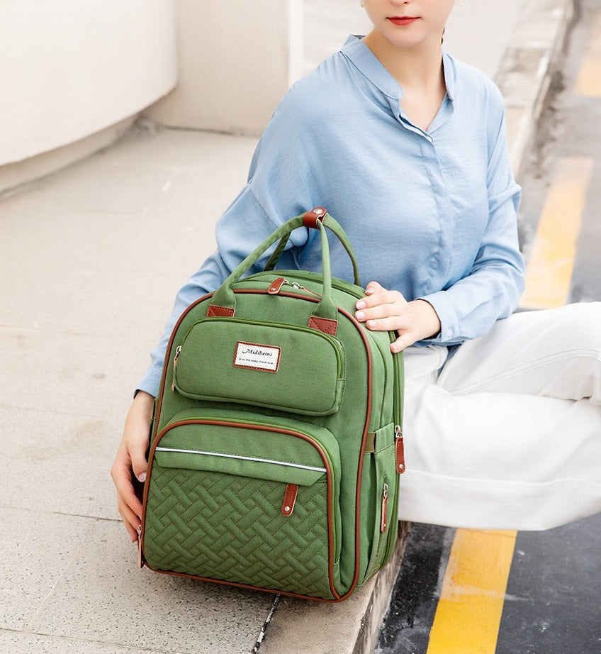 Blue Baby Nappy Diaper Backpack, Foldable Stroller Bag  USB Changing Bags Mosquito Net 4122 GALAXY BAGS