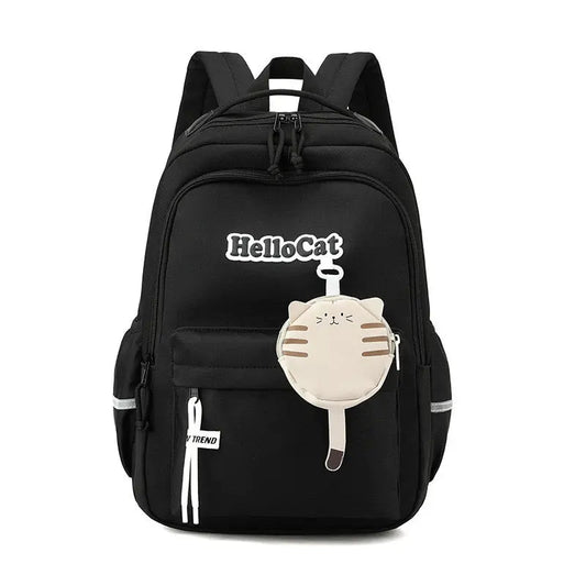 Black Valvet &  Leather Backpacks For women-Chic Zipper Closure Backpack 557-2 GALAXY BAGS