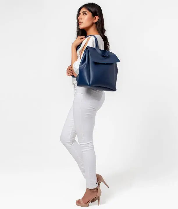 Blue Women Leather Backpacks 557 GALAXY BAGS