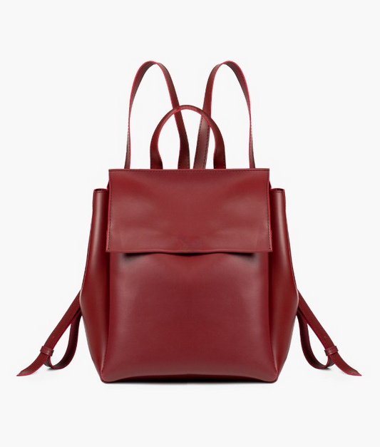 Maroon Women Leather Backpacks 557 GALAXY BAGS