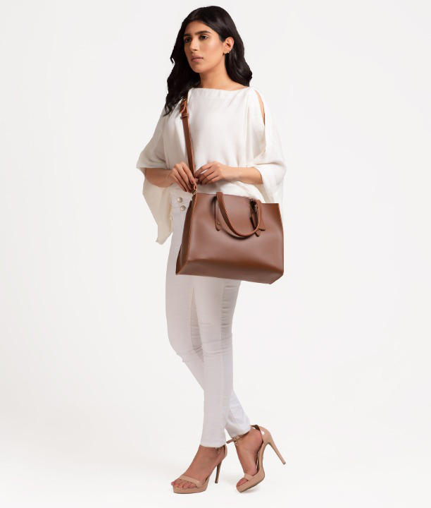 Brown Handbag  For Girls with Model picture