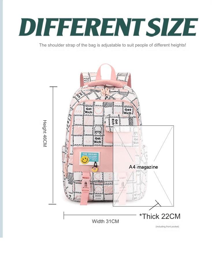 Black New High School Student School Backpack 1370 GALAXY BAGS