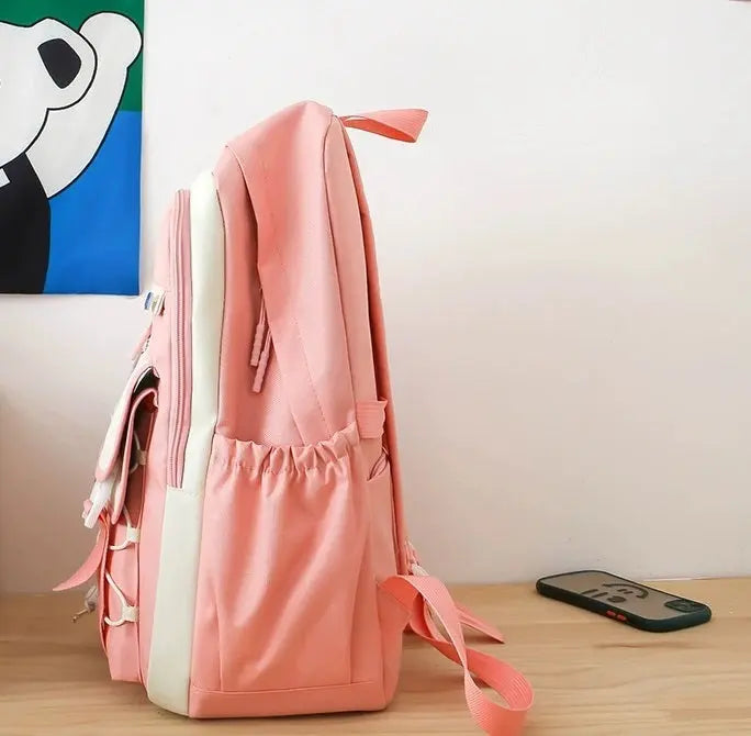 4 pcs Set Girls Backpack Large Capacity School College Travel Bag W16 GALAXY BAGS