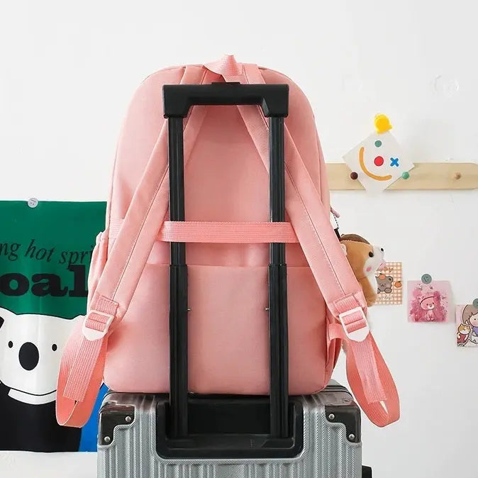 4 pcs Set Girls Backpack Large Capacity School College Travel Bag W16 GALAXY BAGS