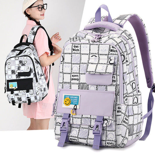 Black New High School Student School Backpack 1370 GALAXY BAGS