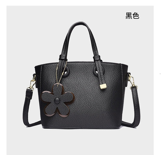 Brown Leather  Handbag with Flower Charm – Stylish Women’s Shoulder & Crossbody Bag 8429         Ask ChatGPT