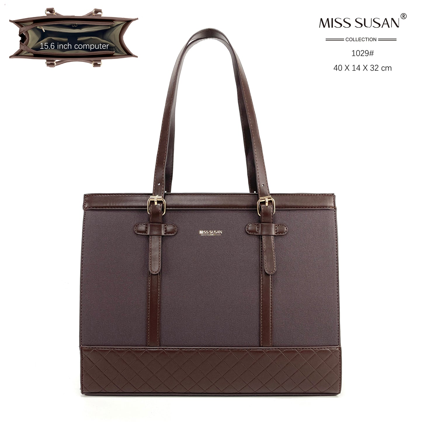 Miss Susan Tote Bag – Elegant Women Handbag & 15.6 Inch Laptop Tote 1029