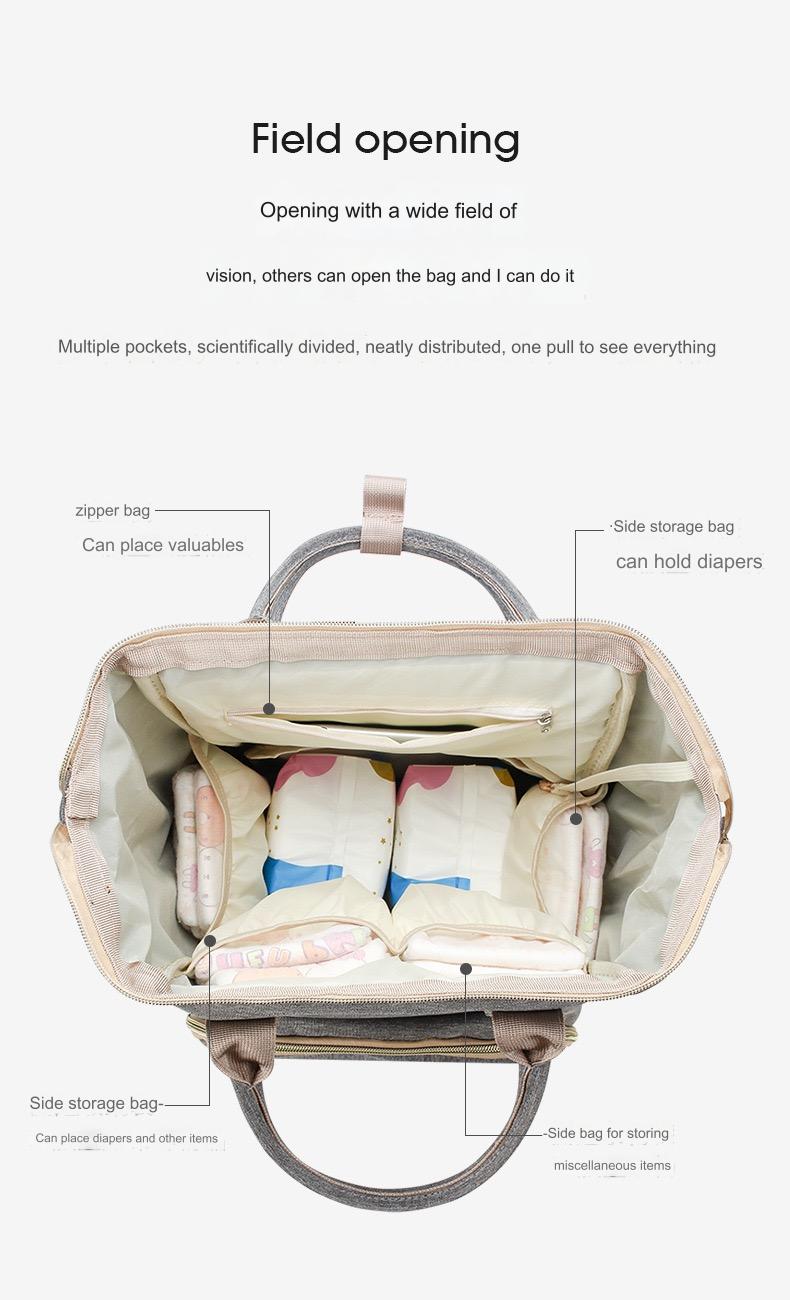 Grey Diaper Bag, Baby Nappy Changing Bag 4125 GALAXY BAGS