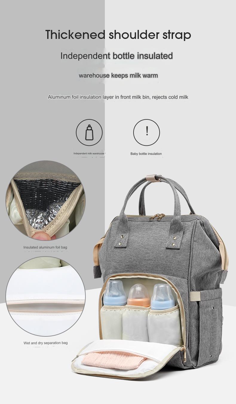 Grey Diaper Bag, Baby Nappy Changing Bag 4125 GALAXY BAGS