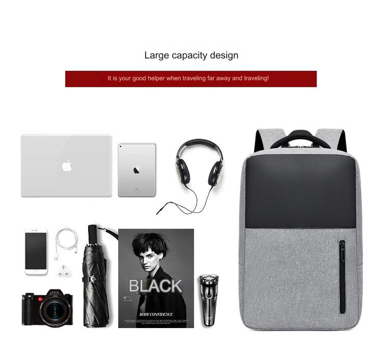 Grey Simple School College Bag 4245 GALAXY BAGS