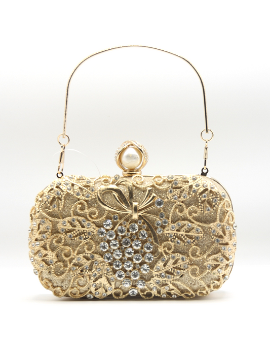 Golden Latest Stylo Bridal Clutch For Women 5002 GALAXY BAGS