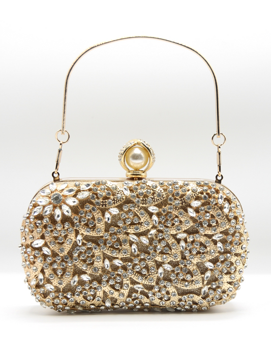 Golden Latest Stylo Bridal Clutch For Women 5002 GALAXY BAGS