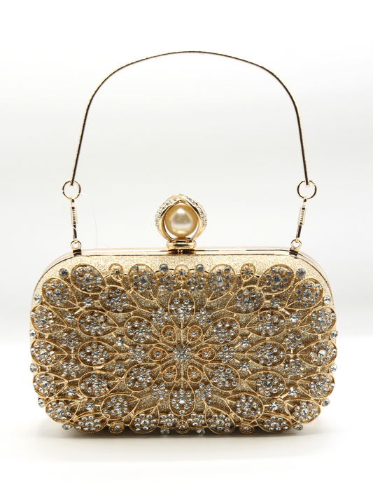 Golden Latest Stylo Bridal Clutch For Women 5002 GALAXY BAGS