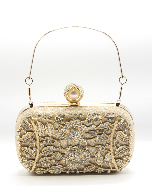 Golden Latest Stylo Bridal Clutch For Women 5002 GALAXY BAGS