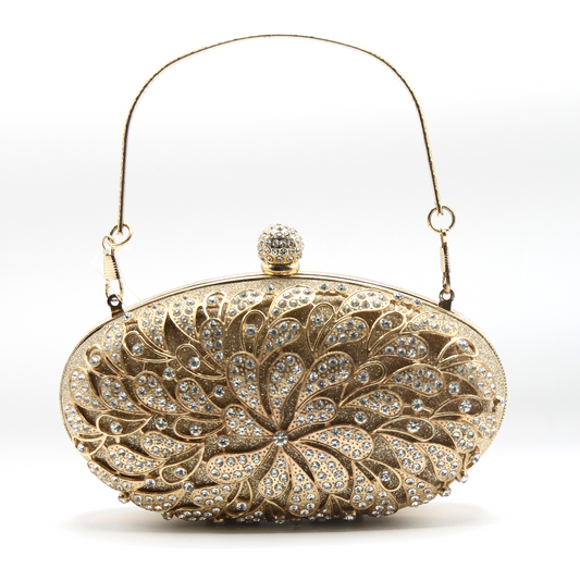 Golden Latest Stylo Bridal Clutch For Women 5002 GALAXY BAGS
