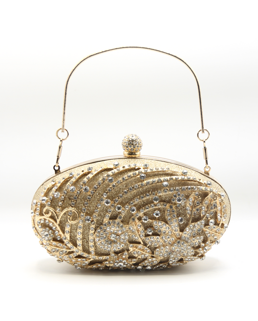 Golden Latest Stylo Bridal Clutch For Women 5002 GALAXY BAGS