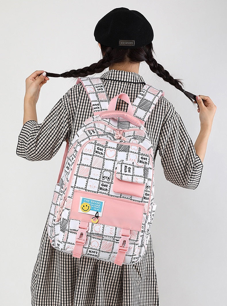 Black New High School Student School Backpack 1370 GALAXY BAGS