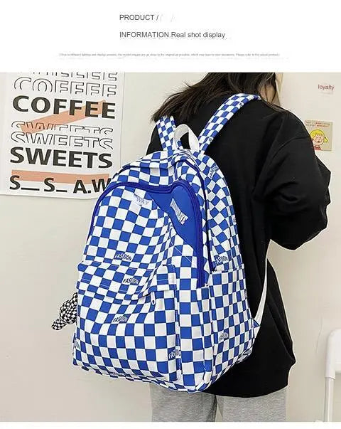 Men Colorblock Plaid Nylon Backpack 1228 GALAXY BAGS
