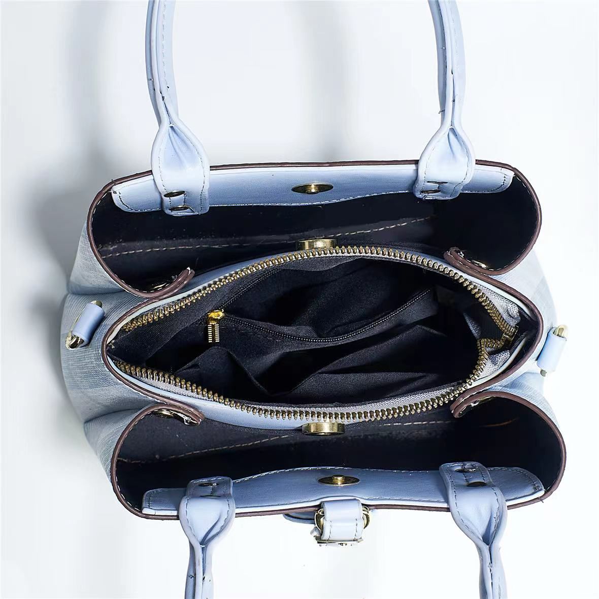 Blue Check Handbag Sale For Girls 058-8 GALAXY BAGS