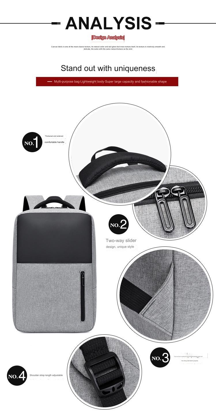 Grey Simple School College Bag 4245 GALAXY BAGS