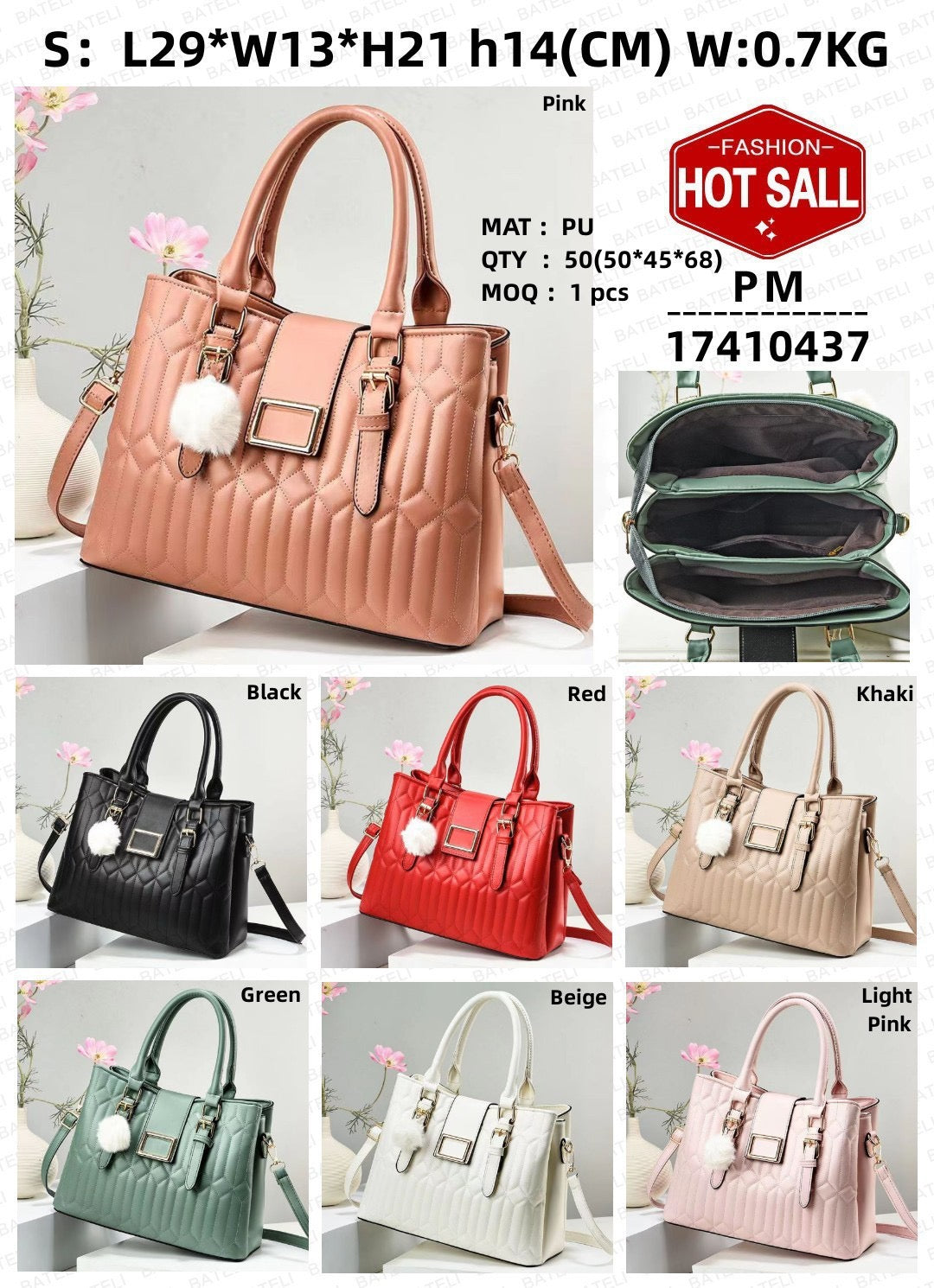 Black Ladies Handbags 8820-1 GALAXY BAGS