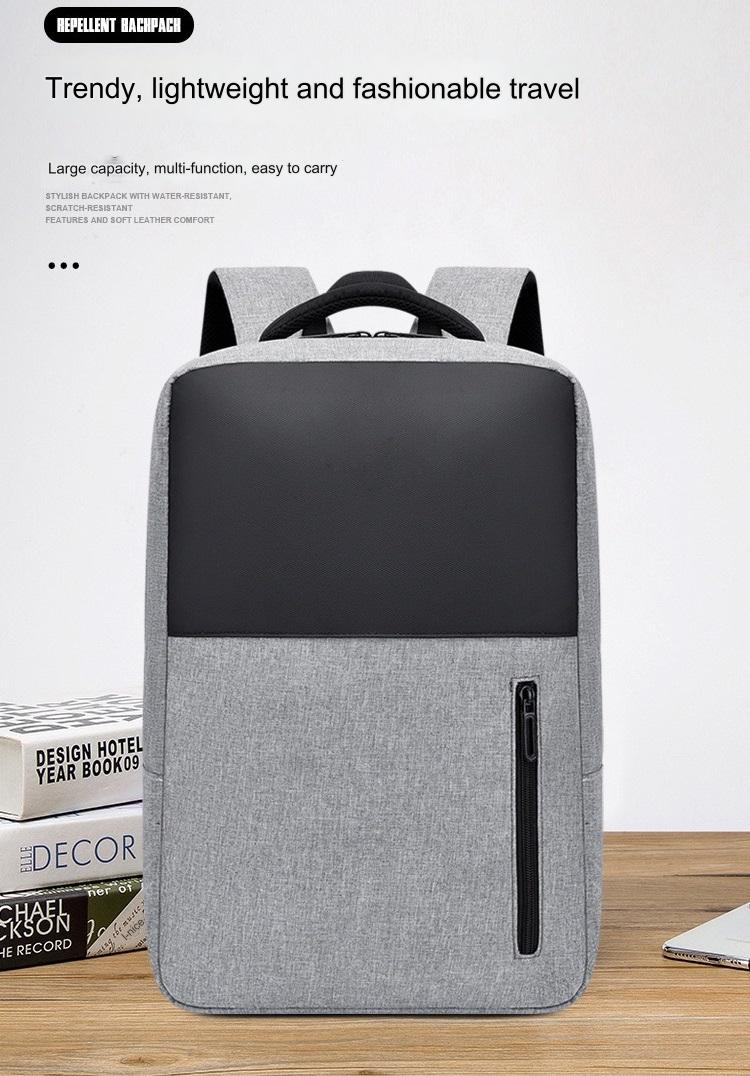 Grey Simple School College Bag 4245 GALAXY BAGS
