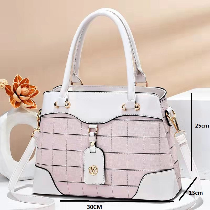 Girls Check Leather Handbags | Stylish & Functional | Makeup Bag 6910-5 GALAXY BAGS