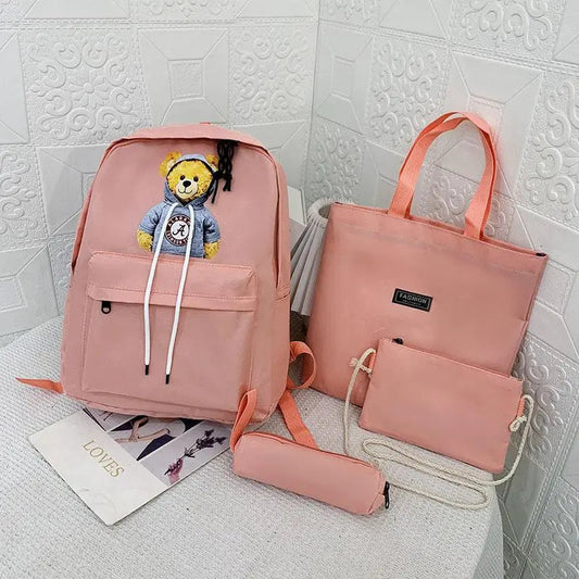 pink Girls Backpack 4 in 1 School Backpack for Girls 4211 GALAXY BAGS