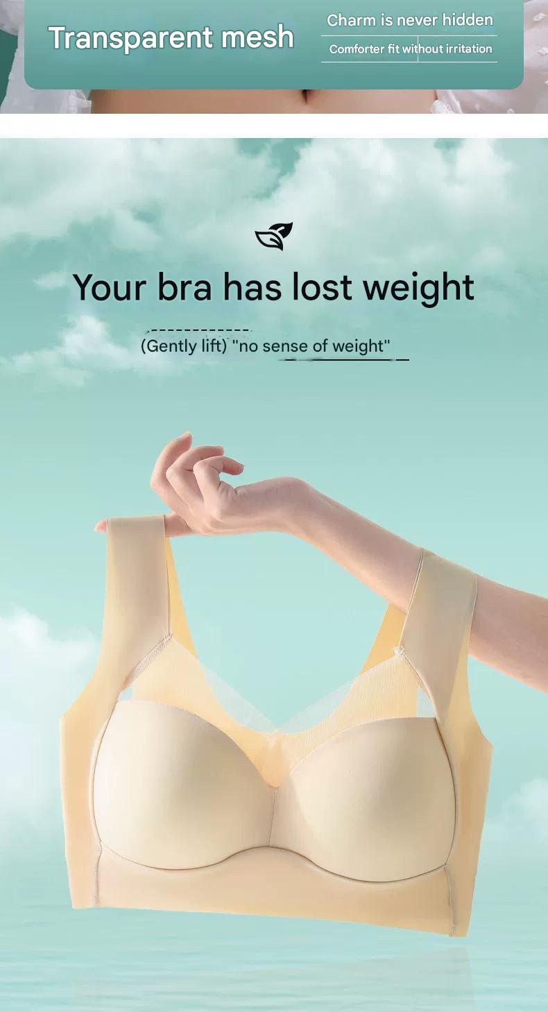 Cross-border plus-size ice silk seamless sports bra women's underwear gathers anti-sagging and retracts the accessory breasts sexy bandeau bra BD07