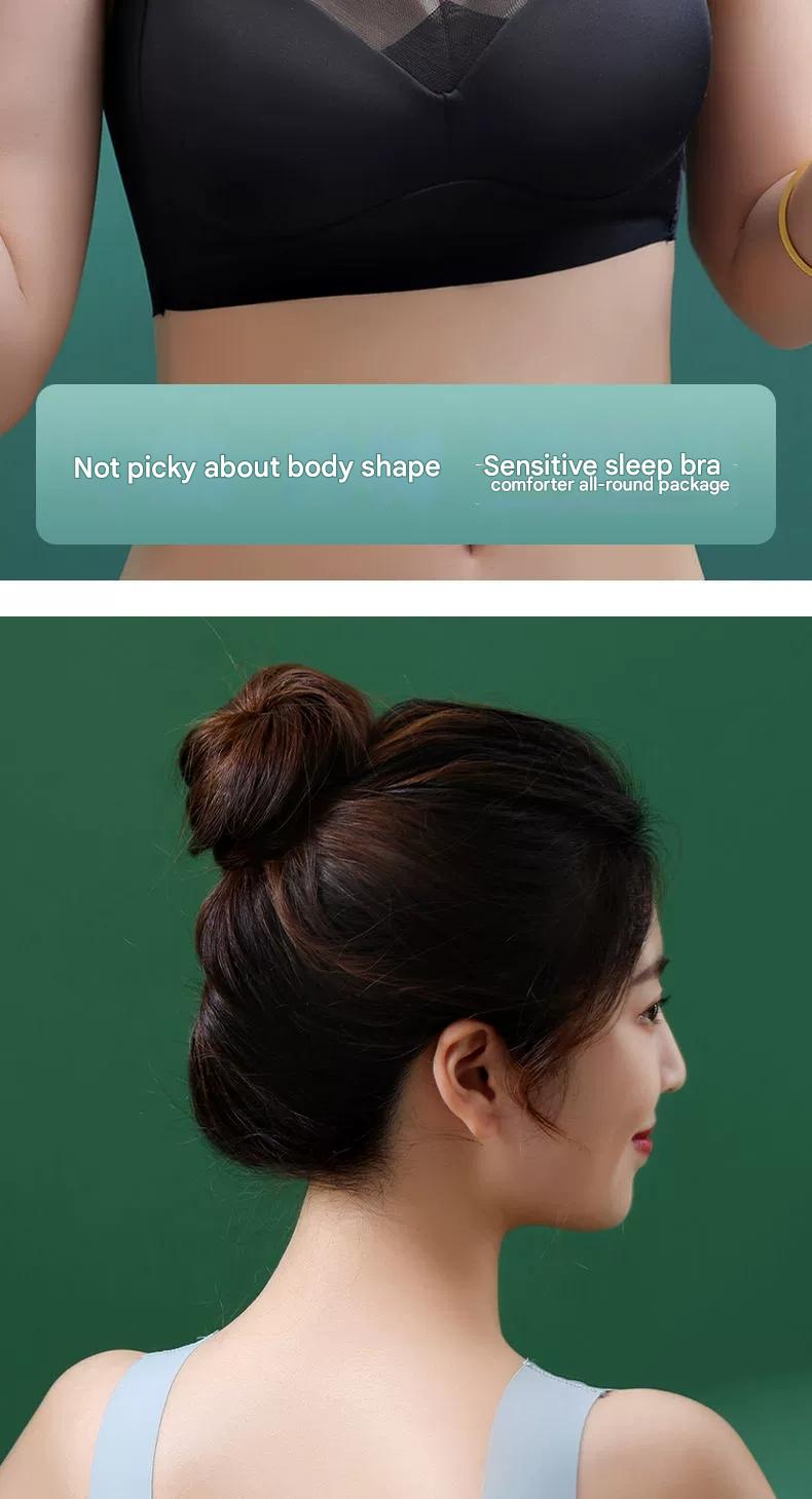 Cross-border plus-size ice silk seamless sports bra women's underwear gathers anti-sagging and retracts the accessory breasts sexy bandeau bra BD07