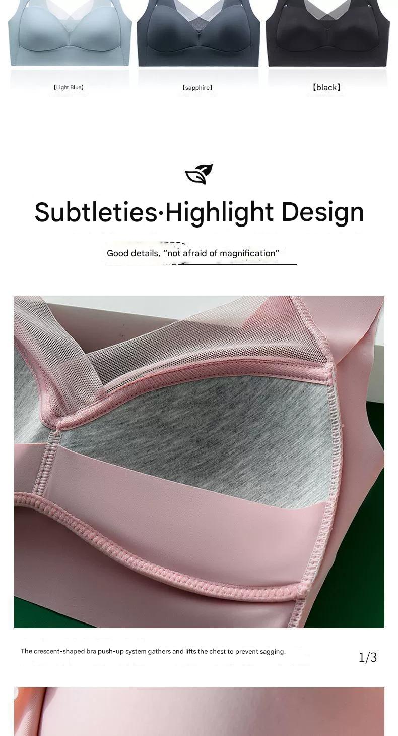 Cross-border plus-size ice silk seamless sports bra women's underwear gathers anti-sagging and retracts the accessory breasts sexy bandeau bra BD07