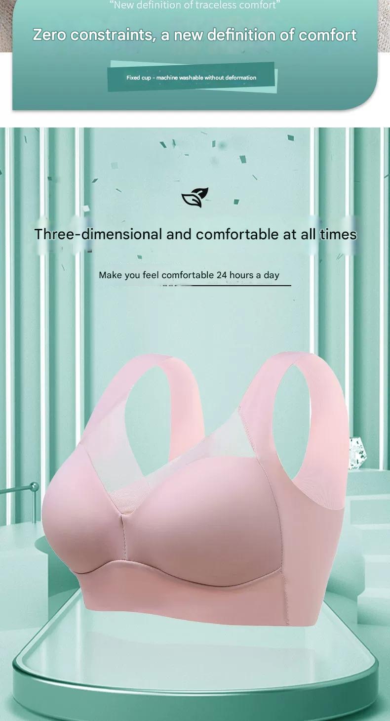 Cross-border plus-size ice silk seamless sports bra women's underwear gathers anti-sagging and retracts the accessory breasts sexy bandeau bra BD07